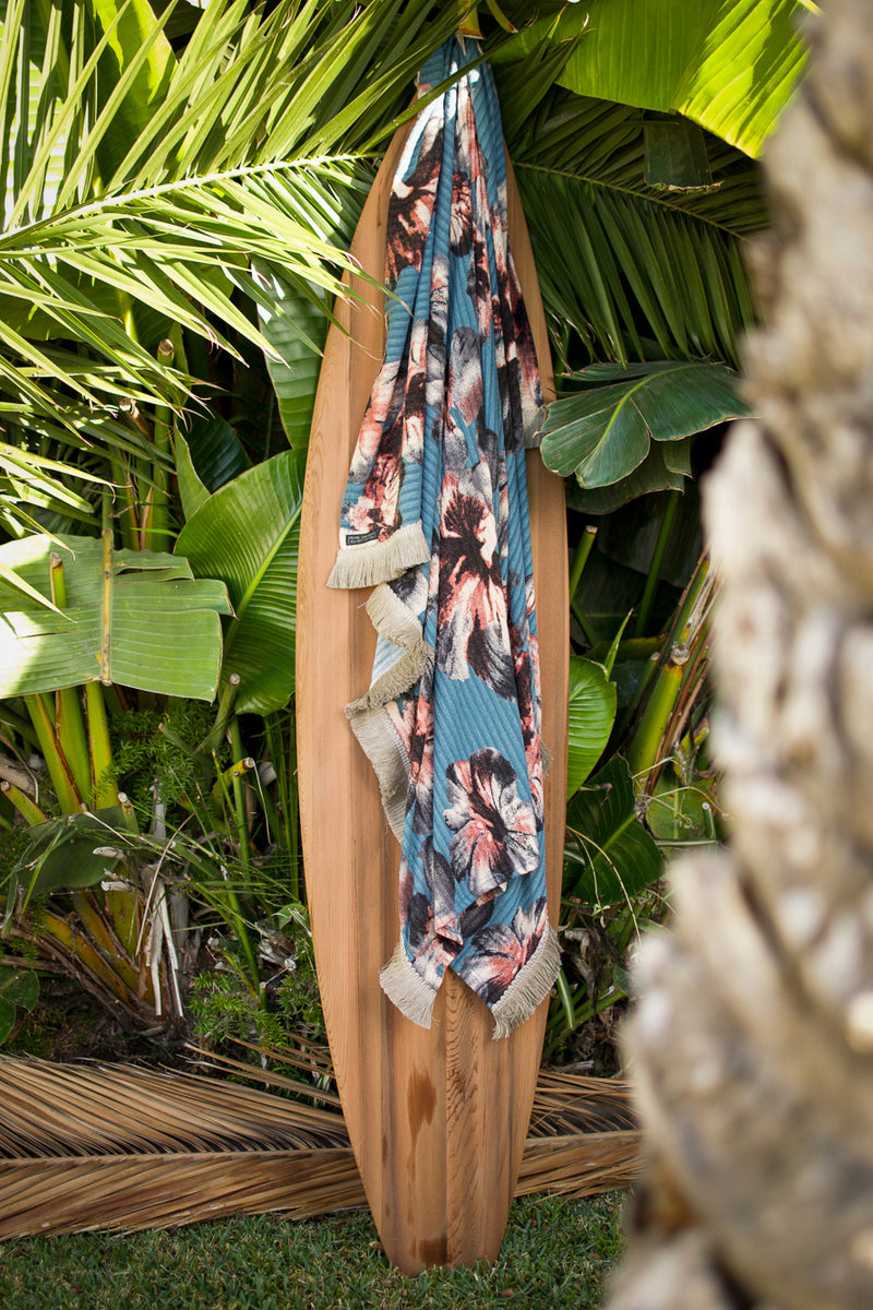 luxury beach wrap, beach towel, sarong, poncho, pearl swimwear, heather fish, stylish towel, stylish beach towel, Hawaiian print